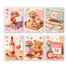 Laden Sie das Bild in den Galerie-Viewer, Mini Malen nach Zahlen 15x20 cm (6 Stück) - Valentinstag Figured'Art