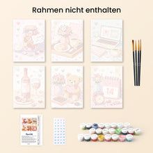 Laden Sie das Bild in den Galerie-Viewer, Mini Malen nach Zahlen 15x20 cm (6 Stück) - Valentinstag
