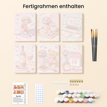 Laden Sie das Bild in den Galerie-Viewer, Mini Malen nach Zahlen 15x20 cm (6 Stück) - Valentinstag
