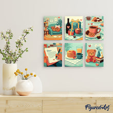 Laden Sie das Bild in den Galerie-Viewer, Mini Malen nach Zahlen 15x20 cm (6 Stück) - Kuschelige Liebe