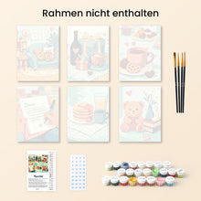 Laden Sie das Bild in den Galerie-Viewer, Mini Malen nach Zahlen 15x20 cm (6 Stück) - Kuschelige Liebe