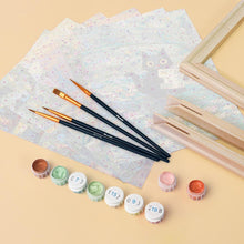 Laden Sie das Bild in den Galerie-Viewer, Mini Malen nach Zahlen 15x20 cm (6 Stück) - Katze im Claude-Monet-Stil