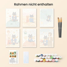 Laden Sie das Bild in den Galerie-Viewer, Mini Malen nach Zahlen 15x20 cm (6 Stück) - Kleine Katze