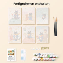 Laden Sie das Bild in den Galerie-Viewer, Mini Malen nach Zahlen 15x20 cm (6 Stück) - Kleine Katze