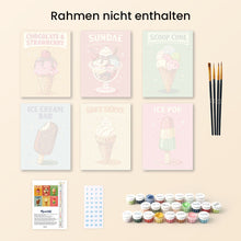 Laden Sie das Bild in den Galerie-Viewer, Mini Malen nach Zahlen 15x20 cm (6 Stück) - Vintage-Eis