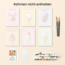 Laden Sie das Bild in den Galerie-Viewer, Mini Malen nach Zahlen 15x20 cm (6 Stück) - Retro-Eis