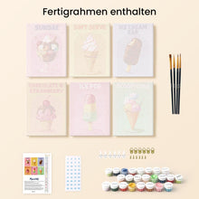 Laden Sie das Bild in den Galerie-Viewer, Mini Malen nach Zahlen 15x20 cm (6 Stück) - Retro-Eis