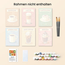 Laden Sie das Bild in den Galerie-Viewer, Mini Malen nach Zahlen 15x20 cm (6 Stück) - Klassischer Kaffee