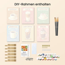 Laden Sie das Bild in den Galerie-Viewer, Mini Malen nach Zahlen 15x20 cm (6 Stück) - Klassischer Kaffee