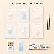 Laden Sie das Bild in den Galerie-Viewer, Mini Malen nach Zahlen 15x20 cm (6 Stück) - Spezialitätenkaffee