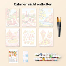 Laden Sie das Bild in den Galerie-Viewer, Mini Malen nach Zahlen 15x20 cm (6 Stück) - Mediterrane Auszeit