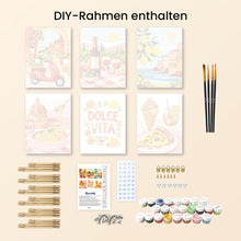 Laden Sie das Bild in den Galerie-Viewer, Mini Malen nach Zahlen 15x20 cm (6 Stück) - Mediterrane Auszeit