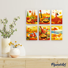 Laden Sie das Bild in den Galerie-Viewer, Mini Malen nach Zahlen 15x20 cm (6 Stück) - Lebendiges Spanien