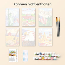 Laden Sie das Bild in den Galerie-Viewer, Mini Malen nach Zahlen 15x20 cm (6 Stück) - Hallo USA