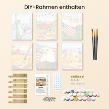 Laden Sie das Bild in den Galerie-Viewer, Mini Malen nach Zahlen 15x20 cm (6 Stück) - Hallo USA