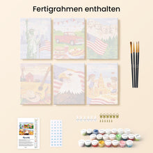 Laden Sie das Bild in den Galerie-Viewer, Mini Malen nach Zahlen 15x20 cm (6 Stück) - Hallo USA