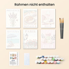 Laden Sie das Bild in den Galerie-Viewer, Mini Malen nach Zahlen 15x20 cm (6 Stück) - Schickes Frankreich