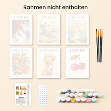 Laden Sie das Bild in den Galerie-Viewer, Mini Malen nach Zahlen 15x20 cm (6 Stück) - Dolce Italien