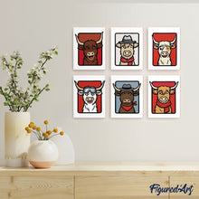 Laden Sie das Bild in den Galerie-Viewer, Mini Malen nach Zahlen 15x20 cm (6 Stück) - Muh Crew