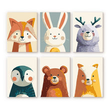 Laden Sie das Bild in den Galerie-Viewer, Mini Malen nach Zahlen 15x20 cm (6 Stück) - Waldportraits 1 Figured'Art