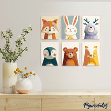 Laden Sie das Bild in den Galerie-Viewer, Mini Malen nach Zahlen 15x20 cm (6 Stück) - Waldportraits 1