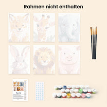 Laden Sie das Bild in den Galerie-Viewer, Mini Malen nach Zahlen 15x20 cm (6 Stück) - Wildtierportraits 2