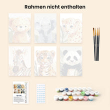 Laden Sie das Bild in den Galerie-Viewer, Mini Malen nach Zahlen 15x20 cm (6 Stück) - Wildtierportraits 3