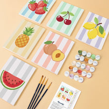 Laden Sie das Bild in den Galerie-Viewer, Mini Malen nach Zahlen 15x20 cm (6 Stück) - Sonniges Obst Set