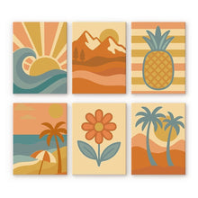 Laden Sie das Bild in den Galerie-Viewer, Mini Malen nach Zahlen 15x20 cm (6 Stück) - Retro Sommer Vibes Figured'Art