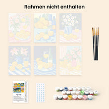 Laden Sie das Bild in den Galerie-Viewer, Mini Malen nach Zahlen 15x20 cm (6 Stück) - Goldener Zitronenstrauß