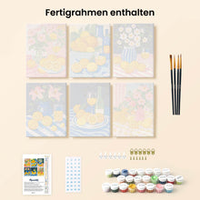 Laden Sie das Bild in den Galerie-Viewer, Mini Malen nach Zahlen 15x20 cm (6 Stück) - Goldener Zitronenstrauß