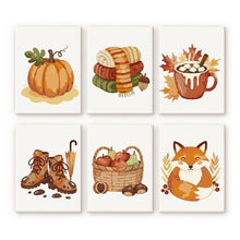 Laden Sie das Bild in den Galerie-Viewer, Mini Malen nach Zahlen 15x20 cm (6 Stück) - Herbst Hygge Figured'Art
