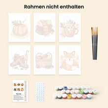 Laden Sie das Bild in den Galerie-Viewer, Mini Malen nach Zahlen 15x20 cm (6 Stück) - Herbst Hygge