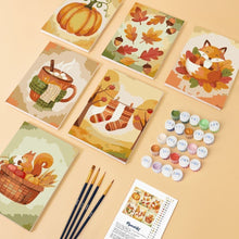 Laden Sie das Bild in den Galerie-Viewer, Mini Malen nach Zahlen 15x20 cm (6 Stück) - Herbst im Wald