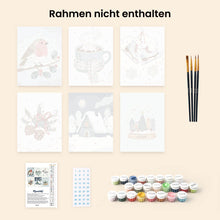 Laden Sie das Bild in den Galerie-Viewer, Mini Malen nach Zahlen 15x20 cm (6 Stück) - Winter Hygge
