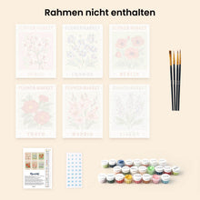 Laden Sie das Bild in den Galerie-Viewer, Mini Malen nach Zahlen 15x20 cm (6 Stück) - Blumenmarkt 2