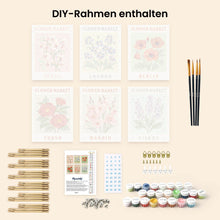 Laden Sie das Bild in den Galerie-Viewer, Mini Malen nach Zahlen 15x20 cm (6 Stück) - Blumenmarkt 2