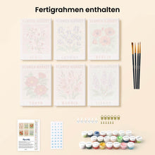 Laden Sie das Bild in den Galerie-Viewer, Mini Malen nach Zahlen 15x20 cm (6 Stück) - Blumenmarkt 2