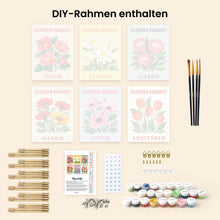 Laden Sie das Bild in den Galerie-Viewer, Mini Malen nach Zahlen 15x20 cm (6 Stück) - Blumenmarkt 3