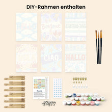 Laden Sie das Bild in den Galerie-Viewer, Mini Malen nach Zahlen 15x20 cm (6 Stück) - Hallo Welt 1