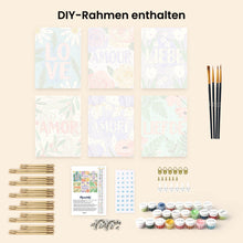 Laden Sie das Bild in den Galerie-Viewer, Mini Malen nach Zahlen 15x20 cm (6 Stück) - Florale Liebe 1