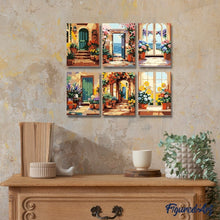 Laden Sie das Bild in den Galerie-Viewer, Mini Malen nach Zahlen 15x20 cm (6 Stück) - Blühende Portale