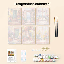 Laden Sie das Bild in den Galerie-Viewer, Mini Malen nach Zahlen 15x20 cm (6 Stück) - Blühende Portale