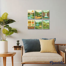 Laden Sie das Bild in den Galerie-Viewer, Mini Malen nach Zahlen 15x20 cm (6 Stück) - Naturflucht