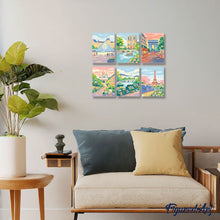 Laden Sie das Bild in den Galerie-Viewer, Mini Malen nach Zahlen 15x20 cm (6 Stück) - Pariser Träume