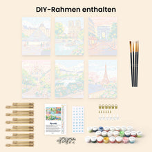 Laden Sie das Bild in den Galerie-Viewer, Mini Malen nach Zahlen 15x20 cm (6 Stück) - Pariser Träume