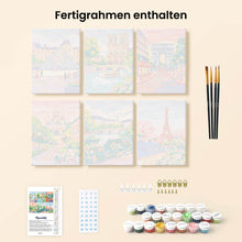 Laden Sie das Bild in den Galerie-Viewer, Mini Malen nach Zahlen 15x20 cm (6 Stück) - Pariser Träume