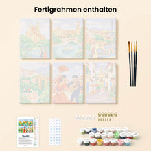 Laden Sie das Bild in den Galerie-Viewer, Mini Malen nach Zahlen 15x20 cm (6 Stück) - Europäische Wahrzeichen