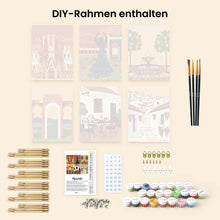 Laden Sie das Bild in den Galerie-Viewer, Mini Malen nach Zahlen 15x20 cm (6 Stück) - Andalusische Träume