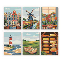 Laden Sie das Bild in den Galerie-Viewer, Mini Malen nach Zahlen 15x20 cm (6 Stück) - Blühendes Holland Figured'Art
